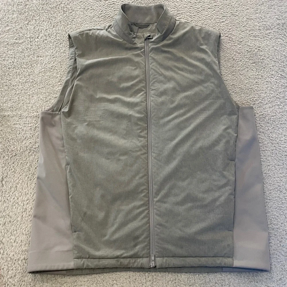 Holderness & Bourne The King Vest Mens XL Heathered Gray Full Zip Pritzker Logo